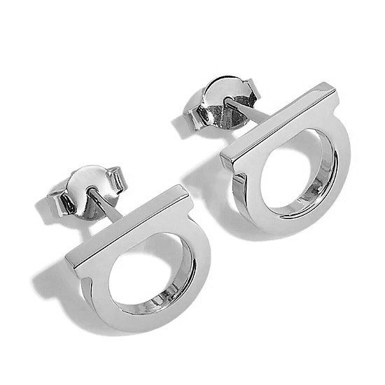 1 Pair Simple Style Letter Inlay Stainless Steel  Zircon Earrings