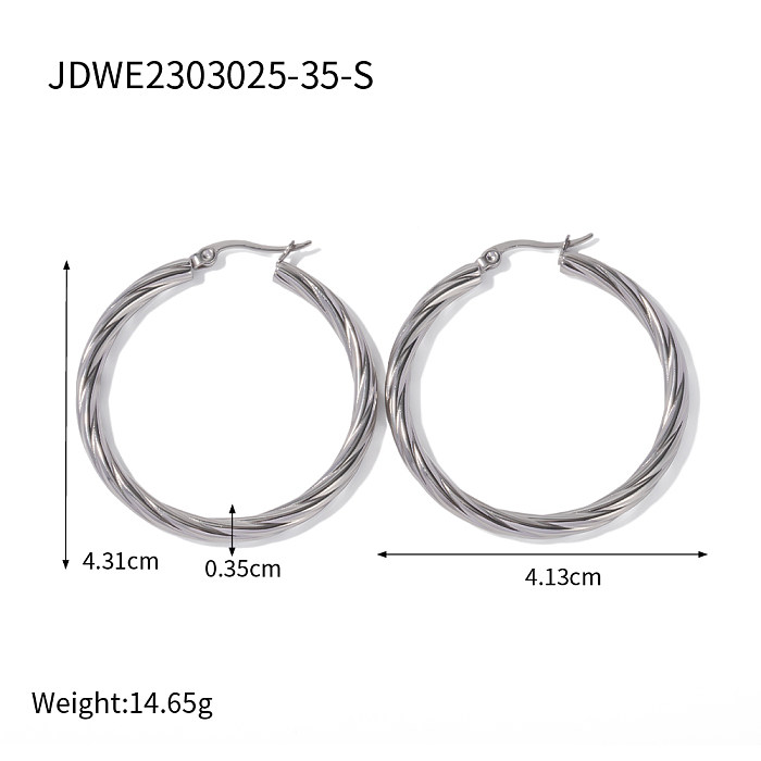 1 Pair INS Style Simple Style Round Stainless Steel  Plating 18K Gold Plated Earrings