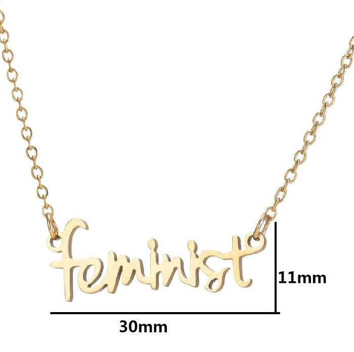 1 Piece Simple Style Letter Stainless Steel Plating Necklace