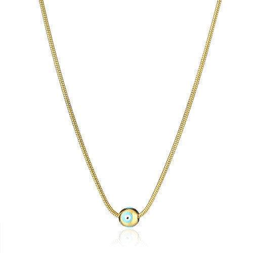 Simple Style Commute Eye Stainless Steel  Plating 14K Gold Plated Necklace