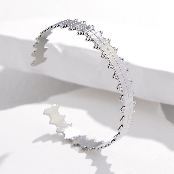 Fashion C Shape Titanium Steel Irregular Plating Bangle 1 Piece
