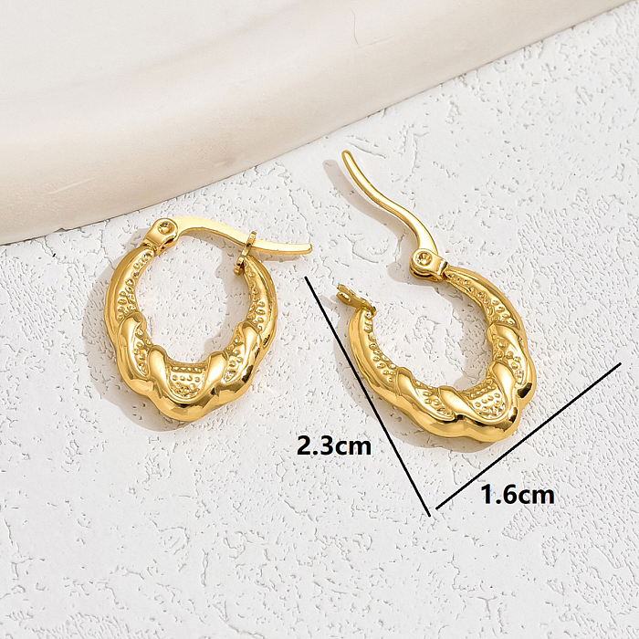 1 Pair Vintage Style Simple Style U Shape Stainless Steel  Earrings