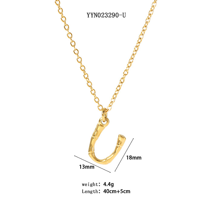 Simple Style Letter Stainless Steel  Plating 18K Gold Plated Sweater Chain