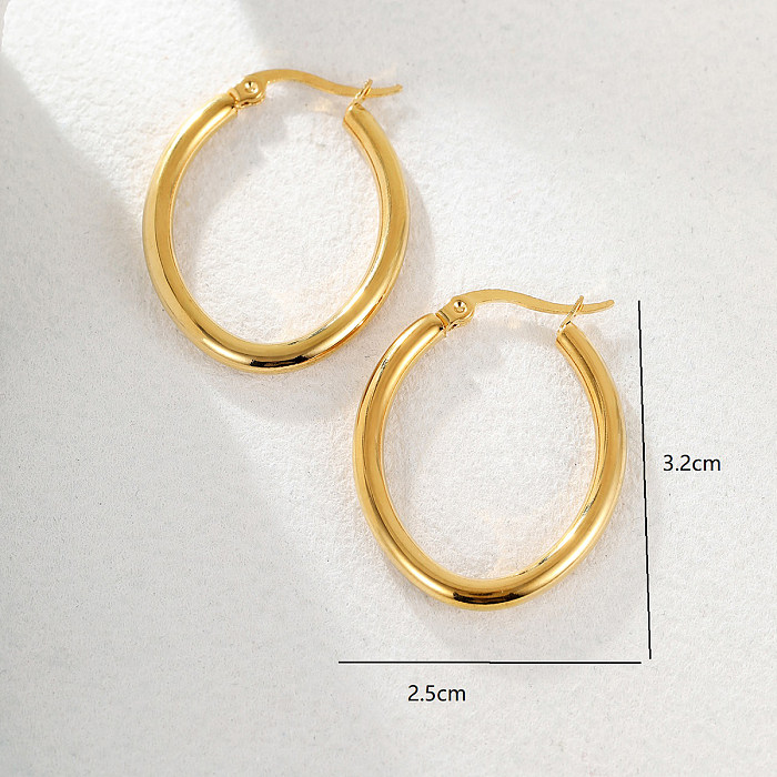 Fashion Geometric Heart Shape Stainless Steel  Plating Earrings 1 Pair