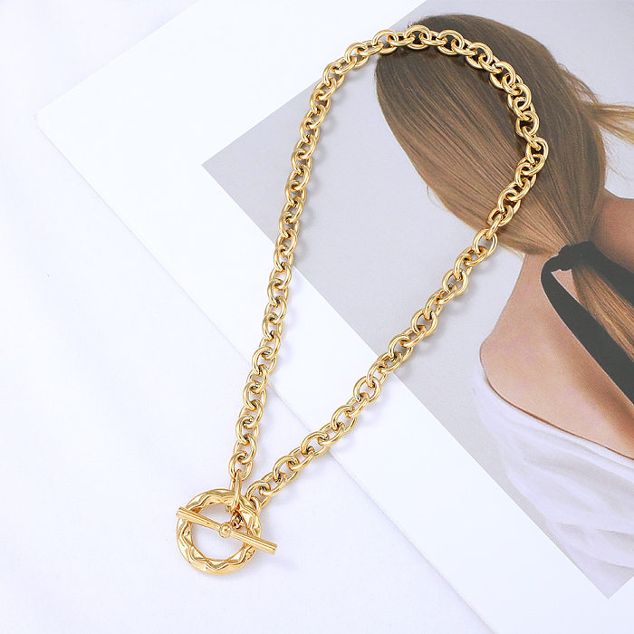 Wholesale Jewelry Thick Chain OT Buckle Stainless Steel  Necklace jewelry