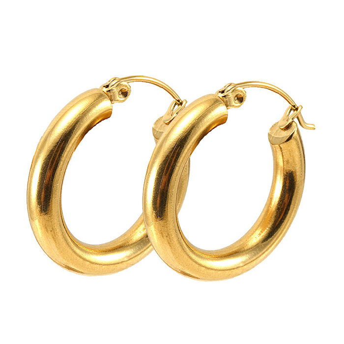 Fashion Geometric Stainless Steel  Hoop Earrings Plating Stainless Steel  Earrings