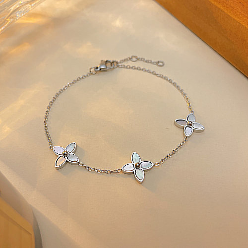 Bracelets géométriques en acier titane, style streetwear simple
