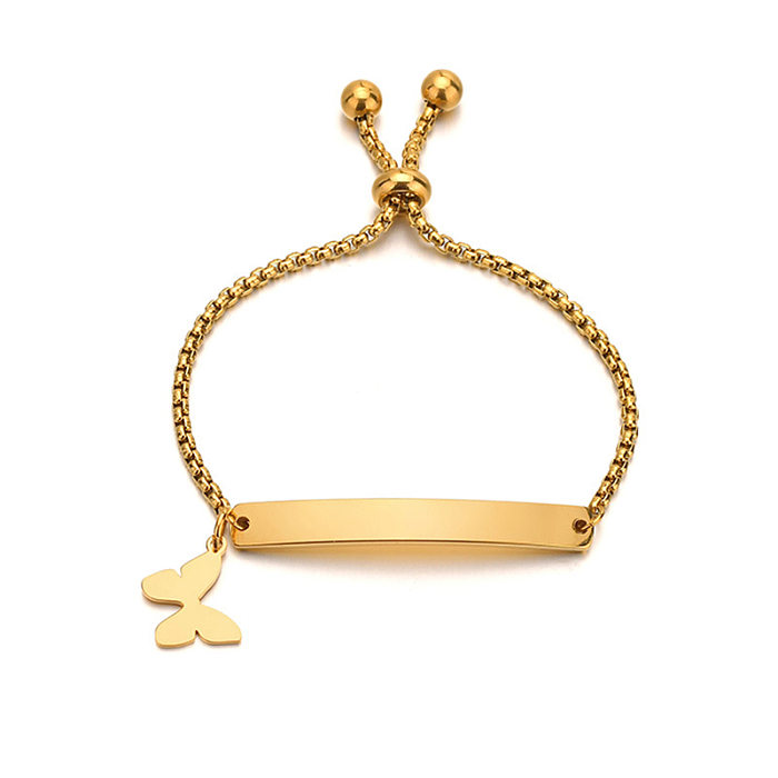 Moda coração forma coroa borboleta aço inoxidável chapeamento ID pulseiras 1 peça