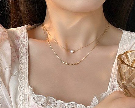 Simple Style Square Bow Knot Stainless Steel Plating Pendant Necklace