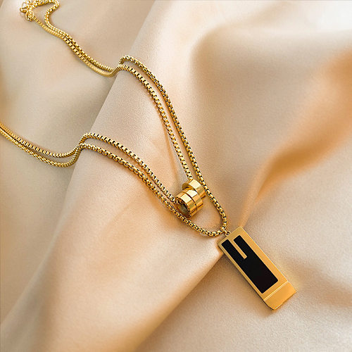Fashion Round Square Stainless Steel Sweater Chain