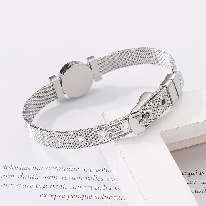 Jewelry Fashion Stainless Steel Mesh Belt Adjustable Heart-shaped Bracelet