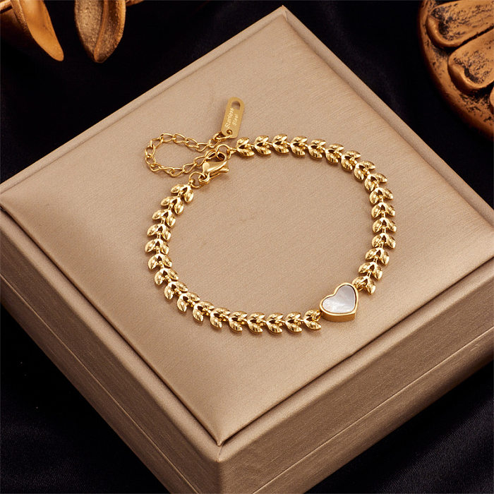 Fashion Geometric Titanium Steel Plating Inlay Zircon Bracelets 1 Piece
