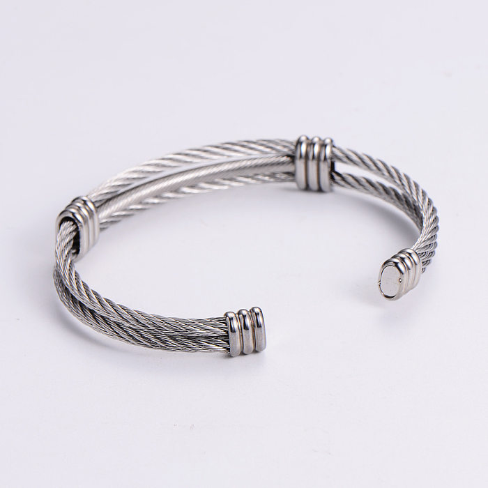 Bracelets en acier inoxydable de placage de bracelet en acier au titane étoile de style simple