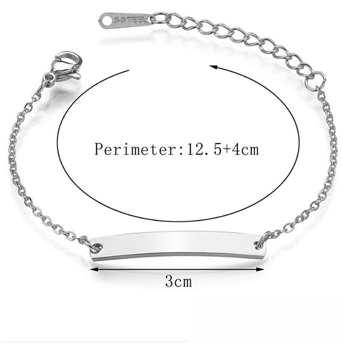 Fashion Geometric Stainless Steel Plating ID Bracelets 1 Piece