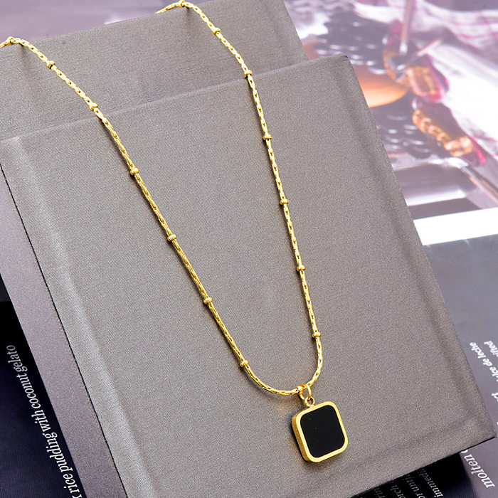 Simple Style Square Stainless Steel Plating 18K Gold Plated Necklace