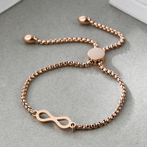 Bracelets de placage en acier titane de couleur unie géométrique de style simple en gros