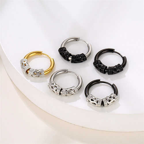 1 Piece Commute Round Plating Stainless Steel Earrings
