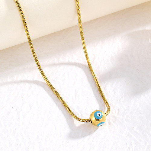 Simple Style Commute Eye Stainless Steel  Plating 14K Gold Plated Necklace