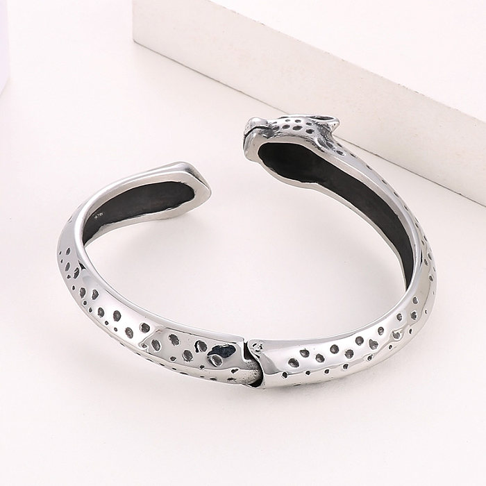 Hip-Hop Cheetah Print Stainless Steel Plating Bangle 1 Piece