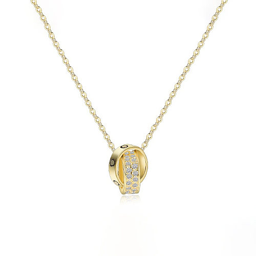 Simple Style Geometric Stainless Steel Inlay Zircon Necklace 1 Piece