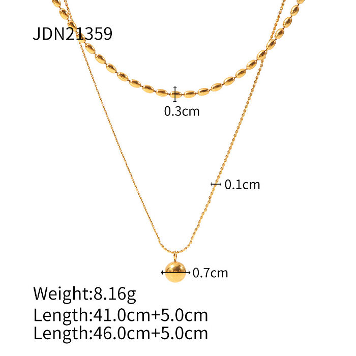 Fashion Geometric Stainless Steel  Plating Layered Necklaces