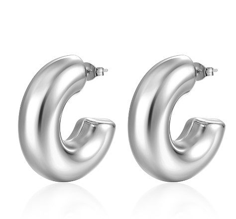 Fashion Solid Color Stainless Steel Plating Earrings 1 Pair
