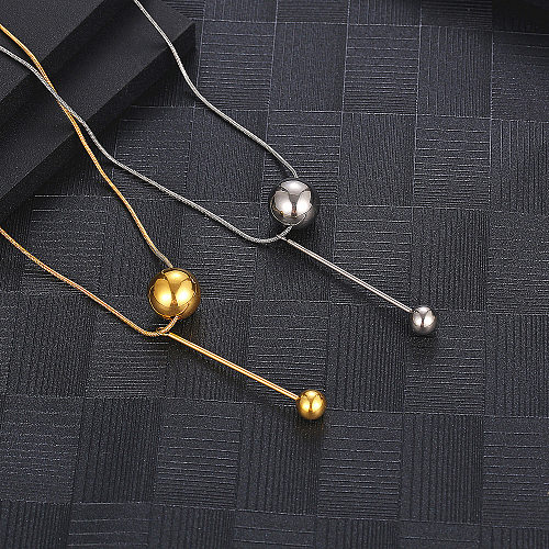 Classic Style Ball Stainless Steel Plating Necklace