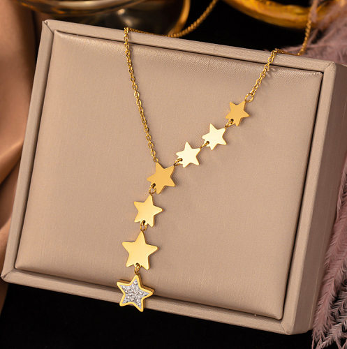 Wholesale Lady Star Stainless Steel Shell Pendant Necklace