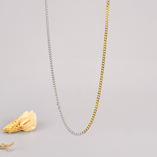 Fashion Color Block Stainless Steel Necklace 1 Piece