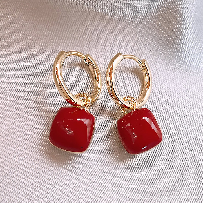1 Paar elegante, romantische, herzförmige, vergoldete Ohrringe aus Edelstahl mit Kupfervergoldung