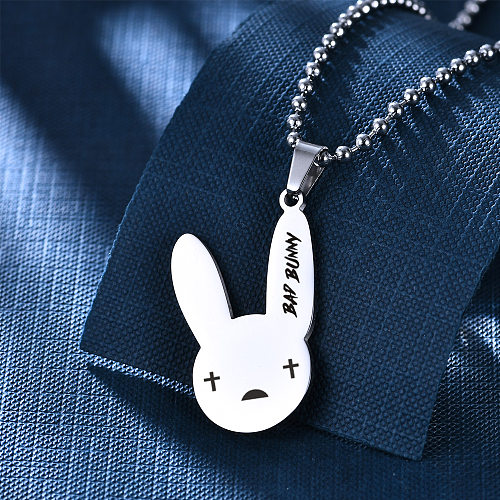 Damenmode-Kaninchen-Buchstaben-Edelstahl-Halskette mit Überzug aus Edelstahl-Halsketten