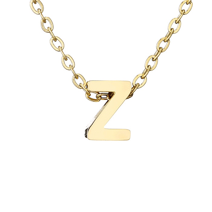 Lässige, schlichte Buchstaben-Halskette mit vergoldeter Edelstahlbeschichtung