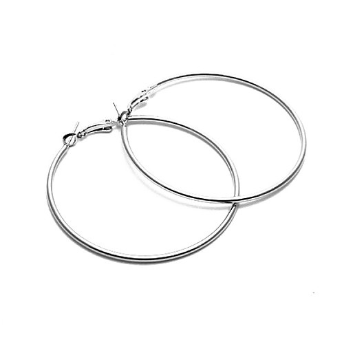 Simple Exaggerated A Pair Of Large Circles Stainless Steel Earrings