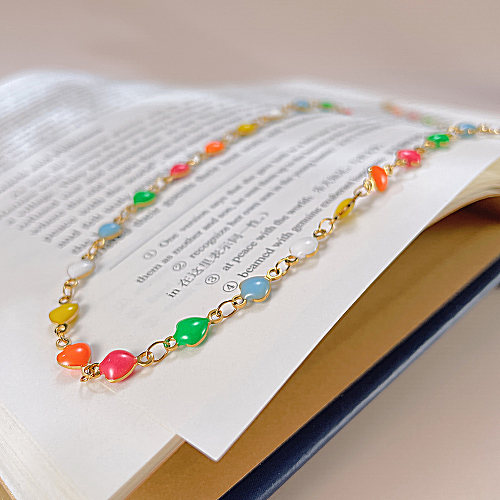 Bohemian Colorful Stainless Steel  Enamel Necklace
