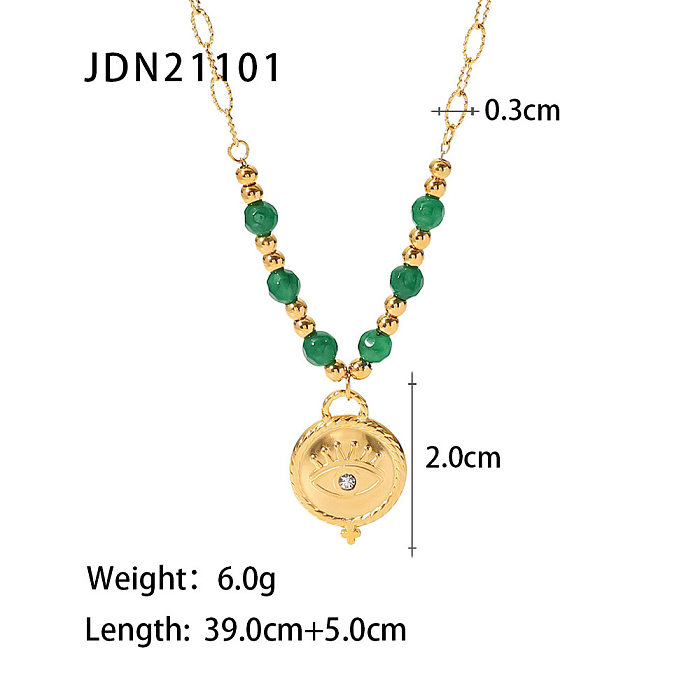 Fashion Eye Stainless Steel  Necklace Gold Plated Zircon Stainless Steel  Necklaces