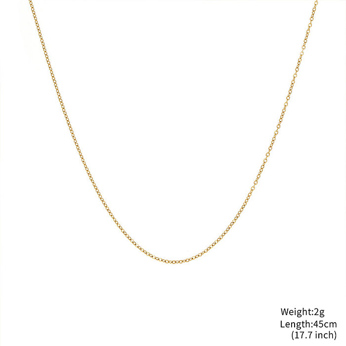 Simple Style Classic Style Solid Color Stainless Steel  Plating Gold Plated Necklace