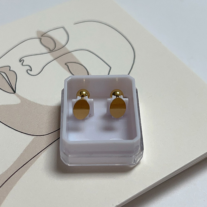 1 Pair Sweet Cross Heart Shape Plating Stainless Steel Ear Studs