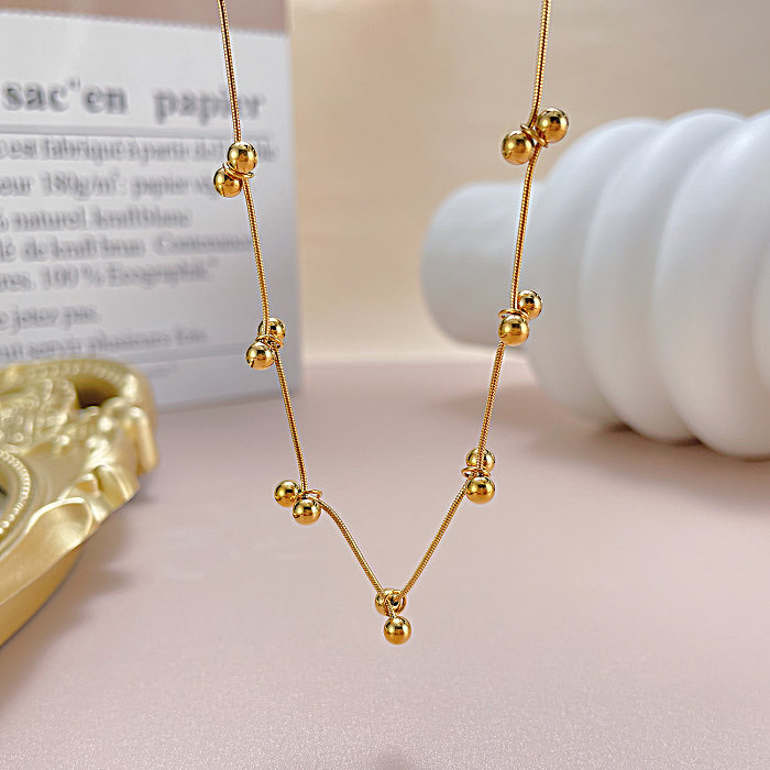 Collar chapado en oro geométrico de acero inoxidable de estilo simple