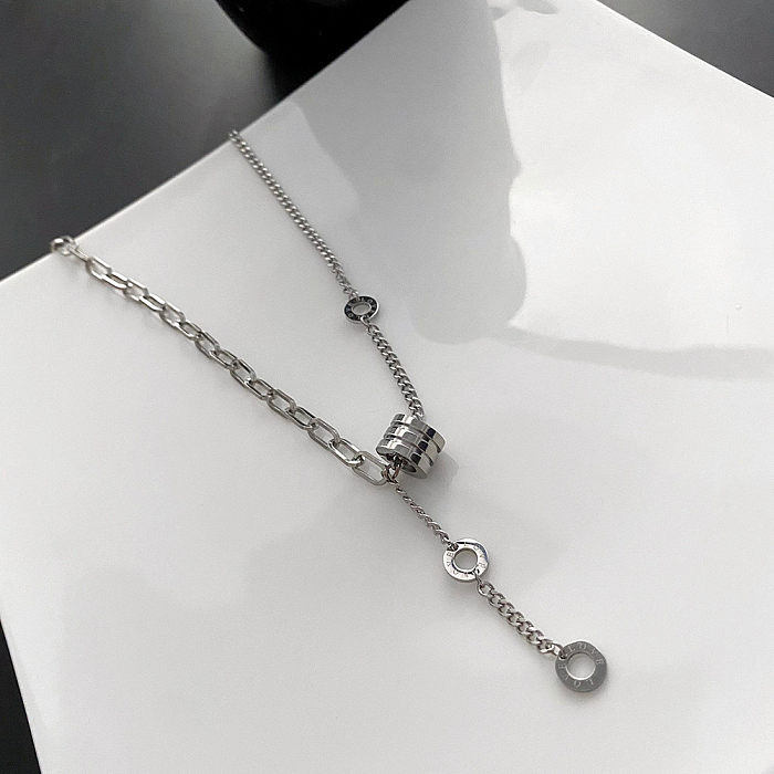 Modern Style Streetwear Geometric Stainless Steel Pendant Necklace