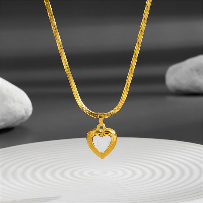 Sweet Heart Shape Stainless Steel Plating Pendant Necklace