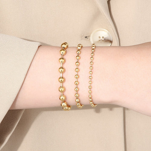 Simple Style Round Stainless Steel Plating 18K Gold Plated Bracelets