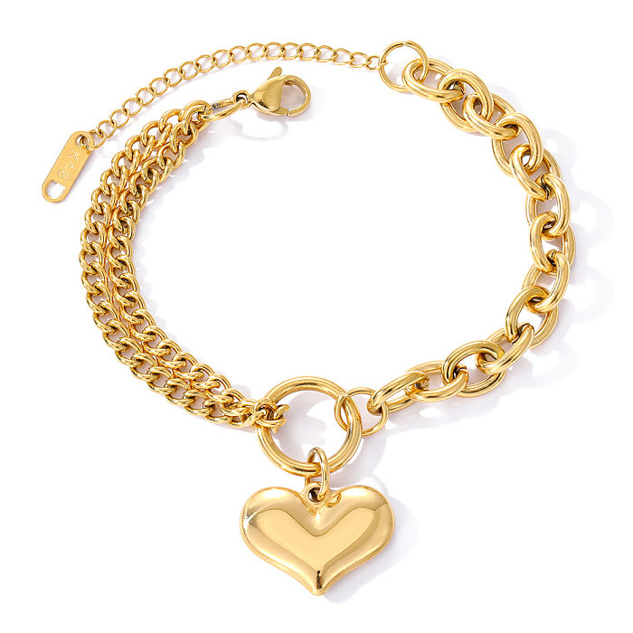 Simple Style Commute Heart Shape Taurus Stainless Steel Plating Gold Plated Bracelets