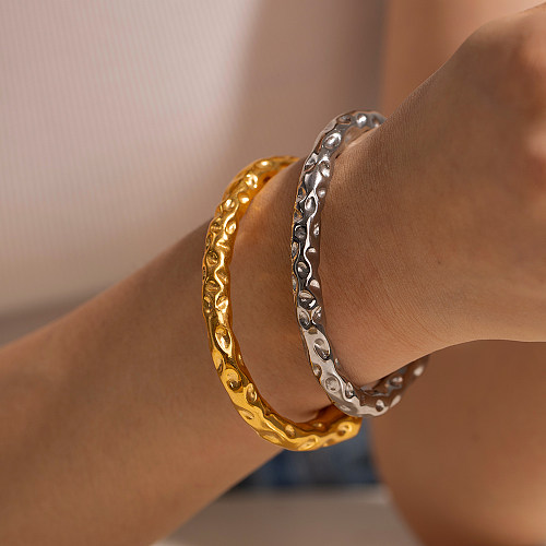 IG estilo C dá forma a pulseiras de punho banhadas a ouro 18K de aço inoxidável a granel