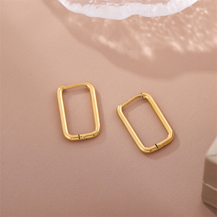 1 Pair Simple Style U Shape Plating Stainless Steel  Stainless Steel 18K Gold Plated Earrings