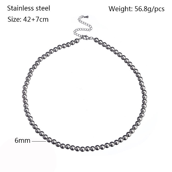 Modern Style Round Stainless Steel  Necklace