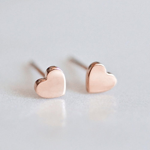 Clous d'oreilles géométriques en acier inoxydable de style simple, boucles d'oreilles en acier inoxydable plaqué or
