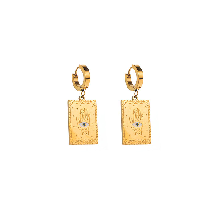 1 Pair Elegant Streetwear Palm Pearl Flower Inlay Stainless Steel Pearl Zircon Gold Plated Drop Earrings