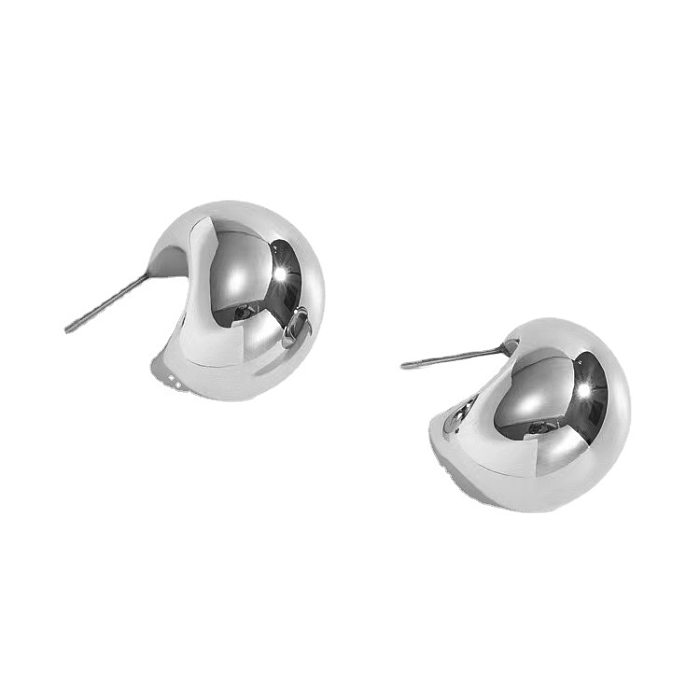 1 paire de clous d'oreilles géométriques en acier inoxydable, Style Simple, en métal