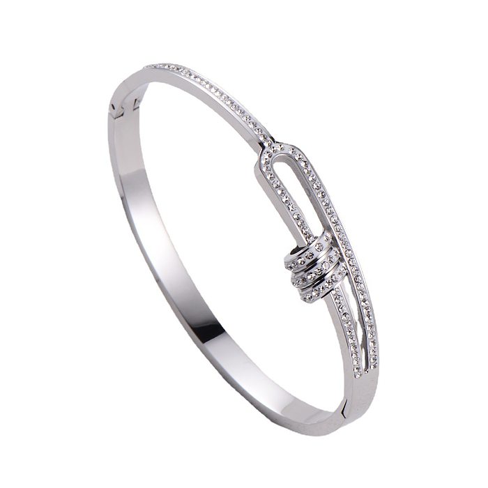 Fashion Geometric Rhinestones Stainless Steel Bracelet Wholesale jewelry