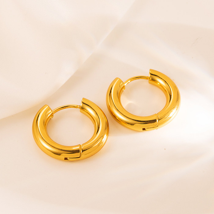 Brincos de alta qualidade banhados a ouro de aço inoxidável com clipe de orelha simples de estilo especial na moda